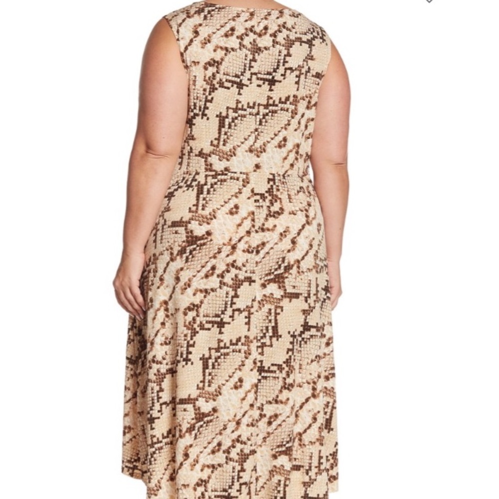 $118 LONDON TIMES Shirred Snakeskin Hi-Lo Midi NWT - Picture 5 of 6